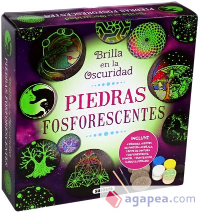 Mandalas en piedra. Piedras fosforescentes