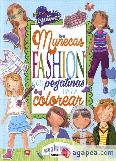 Muñecas fashion con pegatinas para colorear