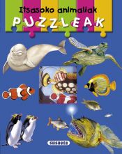 Portada de Nire lehen puzzle liburua. Itasasoko animaliak puzzleak