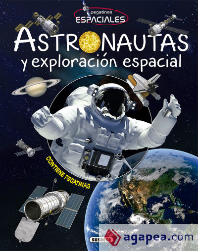 Pegatinas espaciales. Astronautas y exploración espaciales