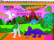 Portada de Pinta i apren a dibuixar amb plantilles. Dinosaures