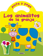 Portada de Pinta y pega los animalitos de la granja