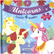 Portada de Puzles de 4 peces unicorns. Unicorns