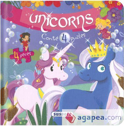 Puzles de 4 peces unicorns. Unicorns