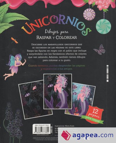 Unicornios. Dibujos para raspar y colorear