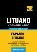 Portada de Vocabulario espa&ntilde;ol-lituano - 3000 palabras m&aacute;s usadas (Ebook)