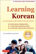 Portada de Learning Korean: A Language Guide for Beginners: Learn to Speak, Read and Write Korean Quickly! (Free Online Audio & Flash Cards)