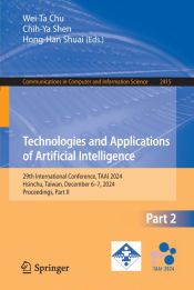 Portada de Technologies and Applications of Artificial Intelligence