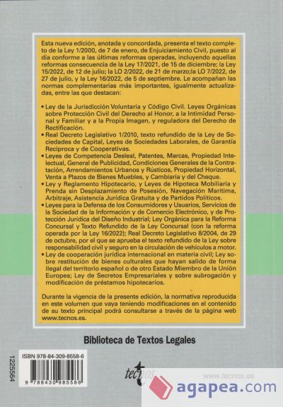 Ley de Enjuiciamiento Civil y legislación complementaria