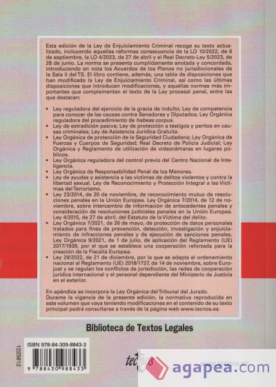 Ley de Enjuiciamiento Criminal y legislación complementaria