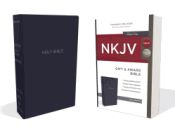 Portada de NKJV, Gift and Award Bible, Leather-Look, Blue, Red Letter Edition