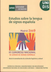 Portada de Estudios sobre la lengua de signos española. III Congreso nacional de lengua de signos española. Hacia la normalización de un derecho lingüístico y cultural