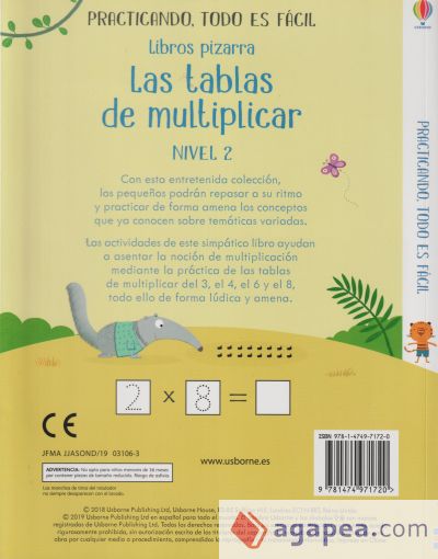 LIBROS PIZARRA TABLAS DE MULTIPLICAR 2