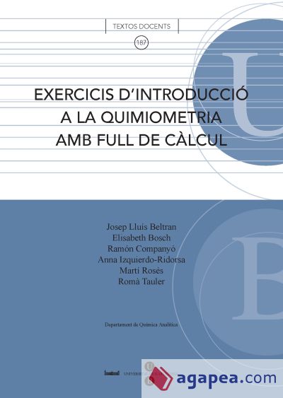 Exercicis d'Introducció a la quimiometria amb full de càlcul