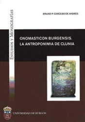 Portada de Onomasticon Burgensis. La antroponimia de Clunia