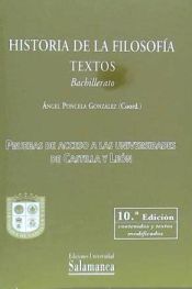 Portada de Historia de la filosofía: textos: Bachillerato: pruebas de acceso a las Universidades de Castilla y León