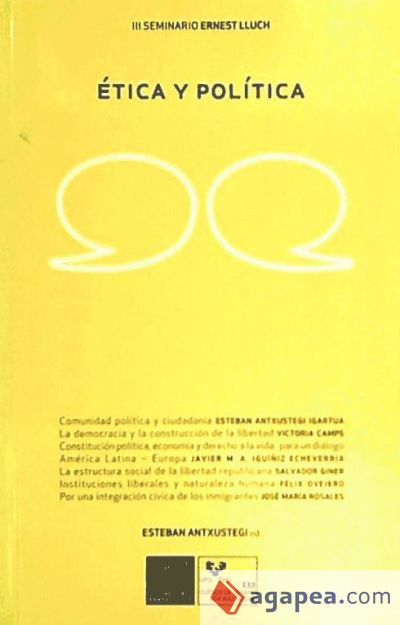 Etica y Política. III Seminario Ernest Lluch