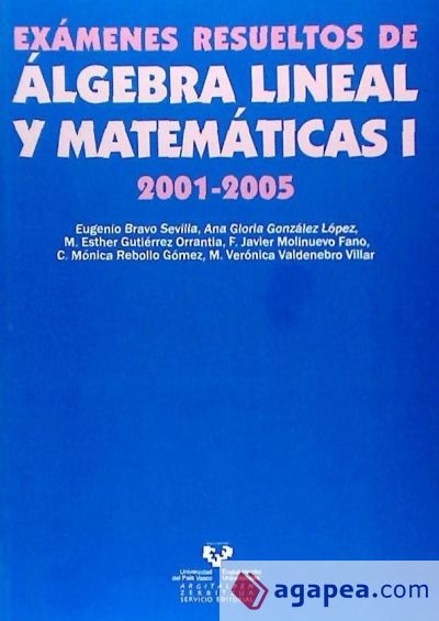 Exámenes resueltos de álgebra lineal y matemáticas I. 2001-2005
