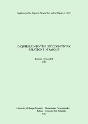 Portada de Inquiries into the lexicon-syntax relations in Basque