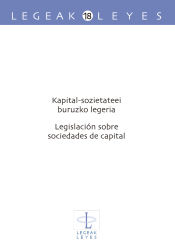 Portada de Kapital-sozietateei buruzko legeria ? Legislación sobre sociedades de capital