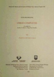 Portada de Luis Michelena. Obras completas. VI. Fonética histórica vasca