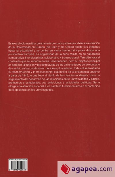 Historia de la Universidad en Europa. Volumen IV. Las universidades a partir de 1945