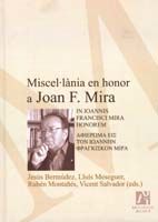 Portada de Miscel·lània en honor a Joan F. Mira