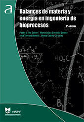 Portada de Balances de materia y energía en ingeniería de bioprocesos