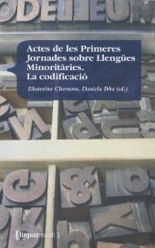 Portada de Actes de les Primeres Jornades sobre Llengües Minoritàries. La codificació