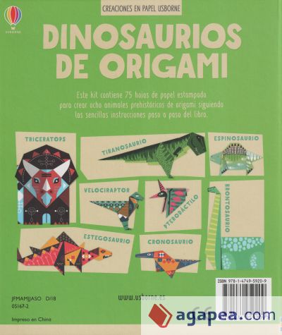 DINOSAURIOS DE ORIGAMI