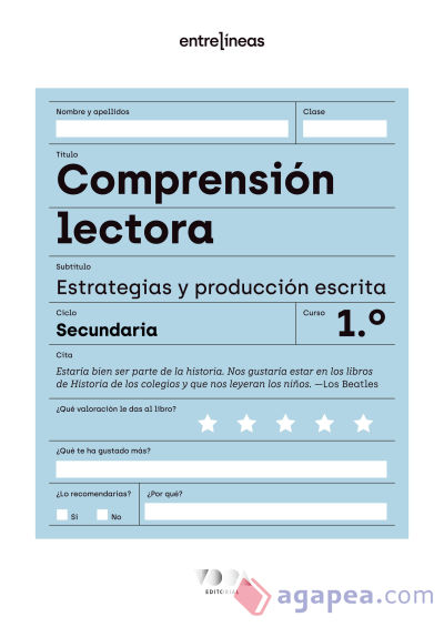 Entrelíneas 1. Comprensión lectora, estrategias y producción escrita