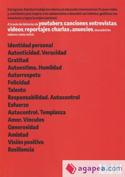 Talentum. Programa de valores y de educación emocional. 4 Secundaria Talentum. Programa de valores y de educación emocional. 4 Secundaria