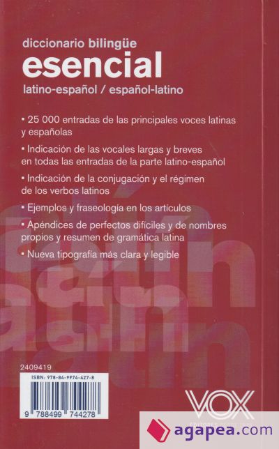 Diccionario Esencial Latino. Latino-Español/ Español-Latino