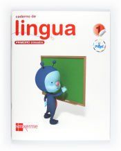 Portada de Caderno de lingua. 1 Primaria, 1 Trimestre. Conecta con Pupi
