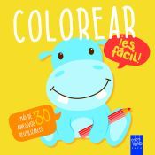 Portada de Colorear ¡es fácil! Hipopótamo: Con adhesivos