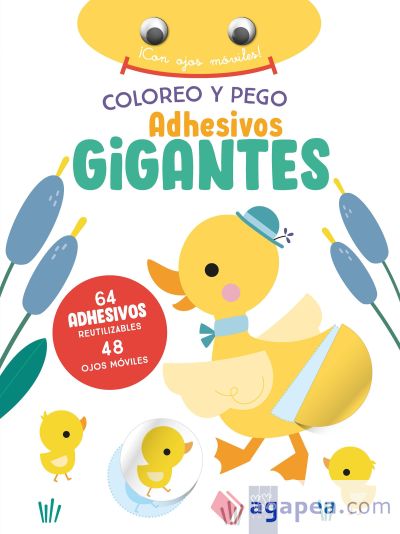 Coloreo y pego adhesivos gigantes. Pato