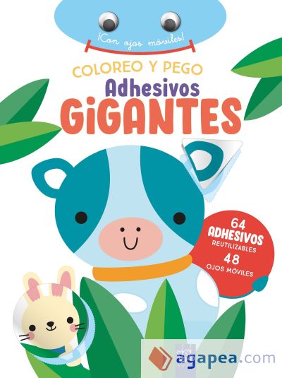 Coloreo y pego adhesivos gigantes. Vaca