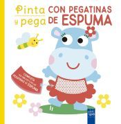 Portada de Pinta y pega con pegatinas de espuma. Amarillo