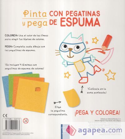Pinta y pega con pegatinas de espuma. Amarillo Pinta y pega con pegatinas de espuma. Amarillo