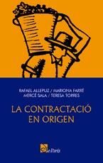 Portada de La contractació en origen a Catalunya