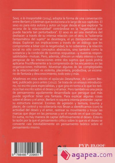Sexo o lo insoportable | Deseo/Amor Sexo o lo insoportable | Deseo/Amor
