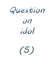 Portada de question on idol (5) (Ebook)
